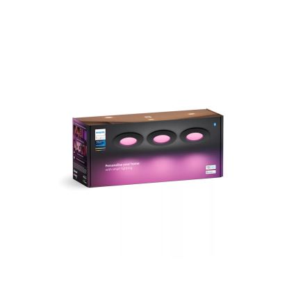 Philips - KOMPLEKTAS 3x LED RGBW Pritemdomas įleidžiamas lubinis vonios šviestuvas Hue SLIM LED/8,3W/230V IP44 2000-6500K