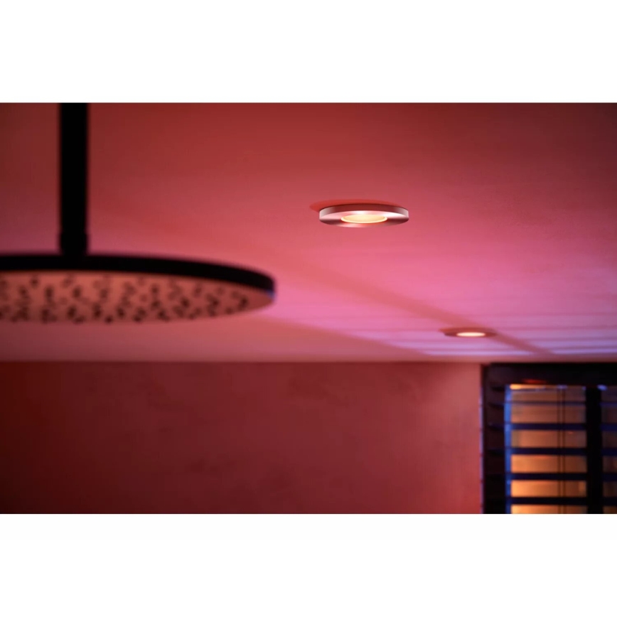 Philips - KOMPLEKTAS 3x LED RGBW Pritemdomas įleidžiamas lubinis vonios šviestuvas Hue XAMENTO 1xGU10/4,2W/230V IP44 2000-6500K
