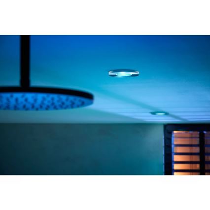 Philips - KOMPLEKTAS 3x LED RGBW Pritemdomas įleidžiamas lubinis vonios šviestuvas Hue XAMENTO 1xGU10/4,2W/230V IP44 2000-6500K