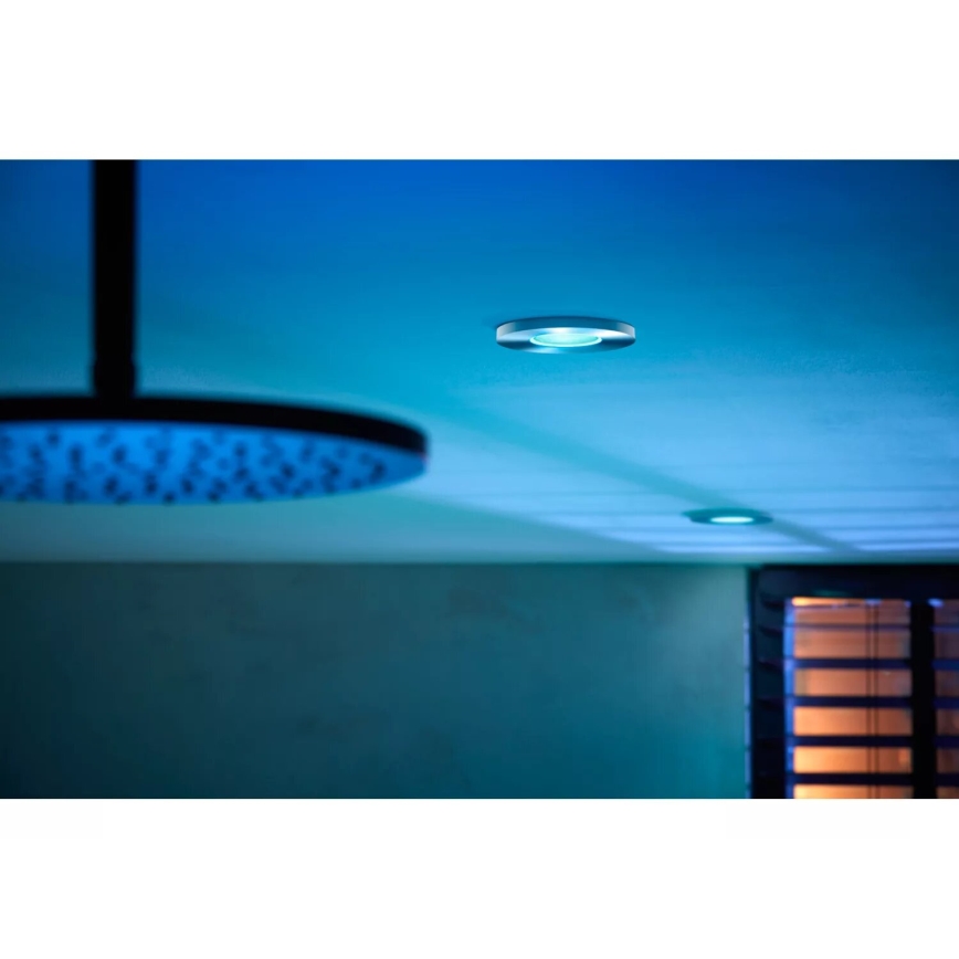 Philips - KOMPLEKTAS 3x LED RGBW Pritemdomas įleidžiamas lubinis vonios šviestuvas Hue XAMENTO 1xGU10/4,2W/230V IP44 2000-6500K