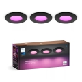Philips - KOMPLEKTAS 3x LED RGBW Pritemdomas įleidžiamas lubinis vonios šviestuvas Hue SLIM LED/8,3W/230V IP44 2000-6500K