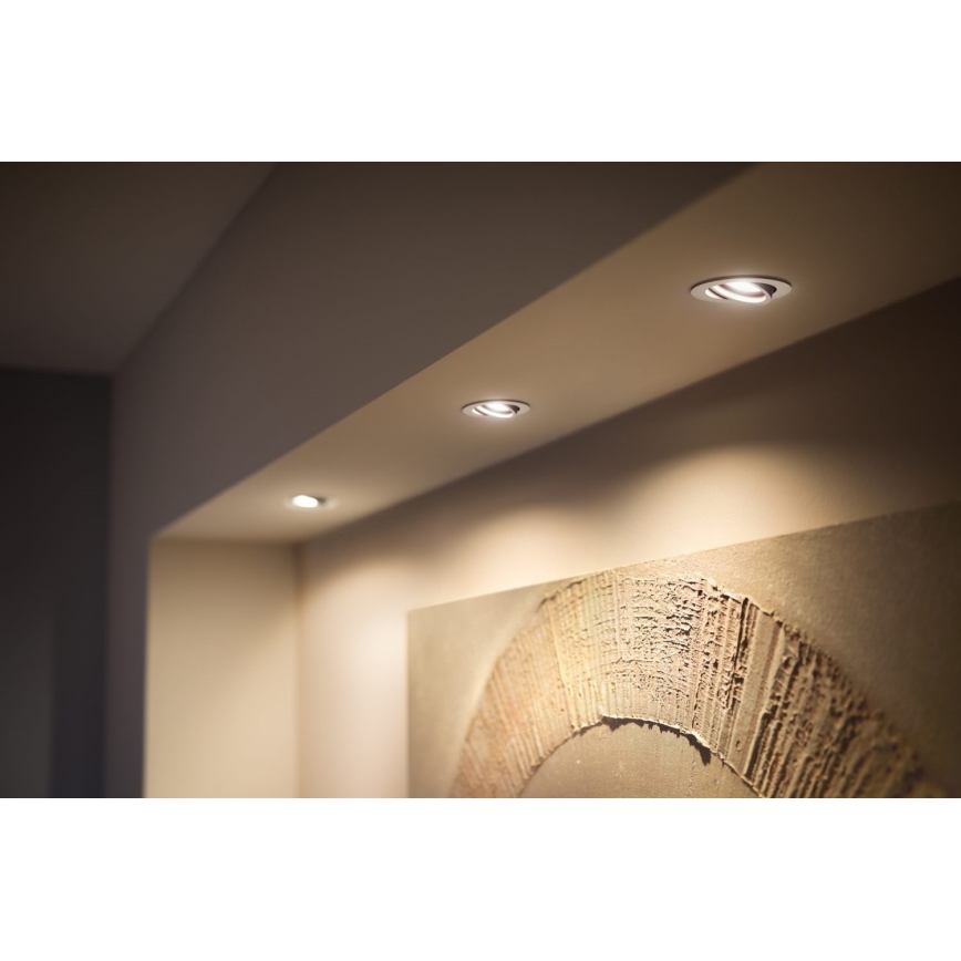 Philips - KOMPLEKTAS 3x LED pritemdomas įleidžiamas lubinis šviestuvas Hue MILLISKIN 1xGU10/4,2W/230 2200-6500K