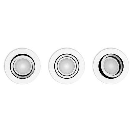 Philips - KOMPLEKTAS 3x LED pritemdomas įleidžiamas lubinis šviestuvas Hue MILLISKIN 1xGU10/4,2W/230 2200-6500K