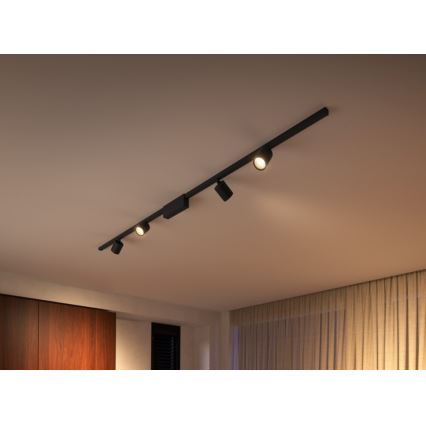 Philips  - KOMPLEKTAS 4xLED RGB Pritemdomi akcentiniai šviestuvai bėgių sistemai Hue PERIFO LED/20,8W/230V 2000-6500K