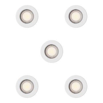 Philips - Komplektas 5x įleidžiamasis šviestuvas PERIDOT 1xGU10/7W/230V, baltas