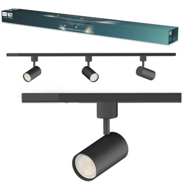 Philips - Kryptinis šviestuvas bėginėje sistemoje EASYLINK 3xGU10/7W/230V 1m juodas