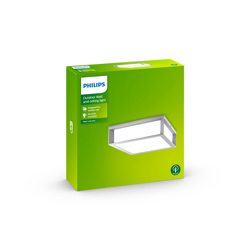 Philips - Lauko lubinis šviestuvas 2xE27/14W/230V IP44 pilkas