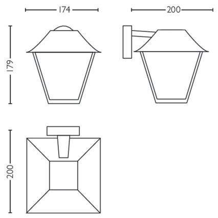 Philips - Lauko sieninis šviestuvas 1xE27/60W/230V IP44