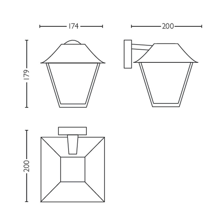 Philips - Lauko sieninis šviestuvas 1xE27/60W/230V IP44