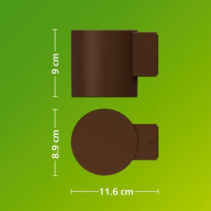 Philips - Lauko sieninis šviestuvas FYLX 1xGU10/5W/230V rudas IP44