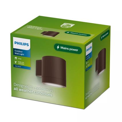 Philips - Lauko sieninis šviestuvas FYLX 1xGU10/5W/230V rudas IP44