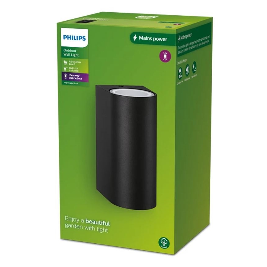Philips - Lauko sieninis šviestuvas NIGHTINGALE 2xGU10/35W/230V IP44