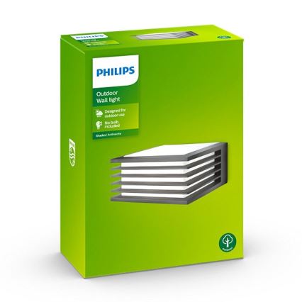 Philips - Lauko sieninis šviestuvas 1xE27/15W/230V IP44 antracitas