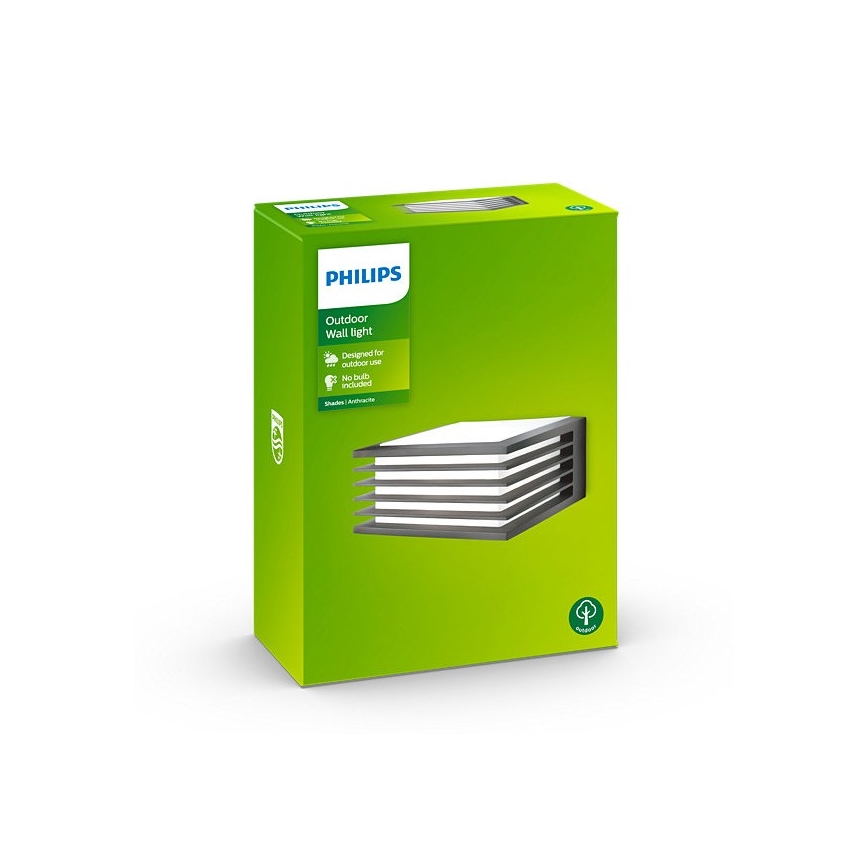 Philips - Lauko sieninis šviestuvas 1xE27/15W/230V IP44 antracitas