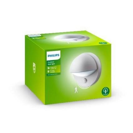 Philips - Lauko sieninis šviestuvas su jutikliu 1xE27/12W/230V IP44