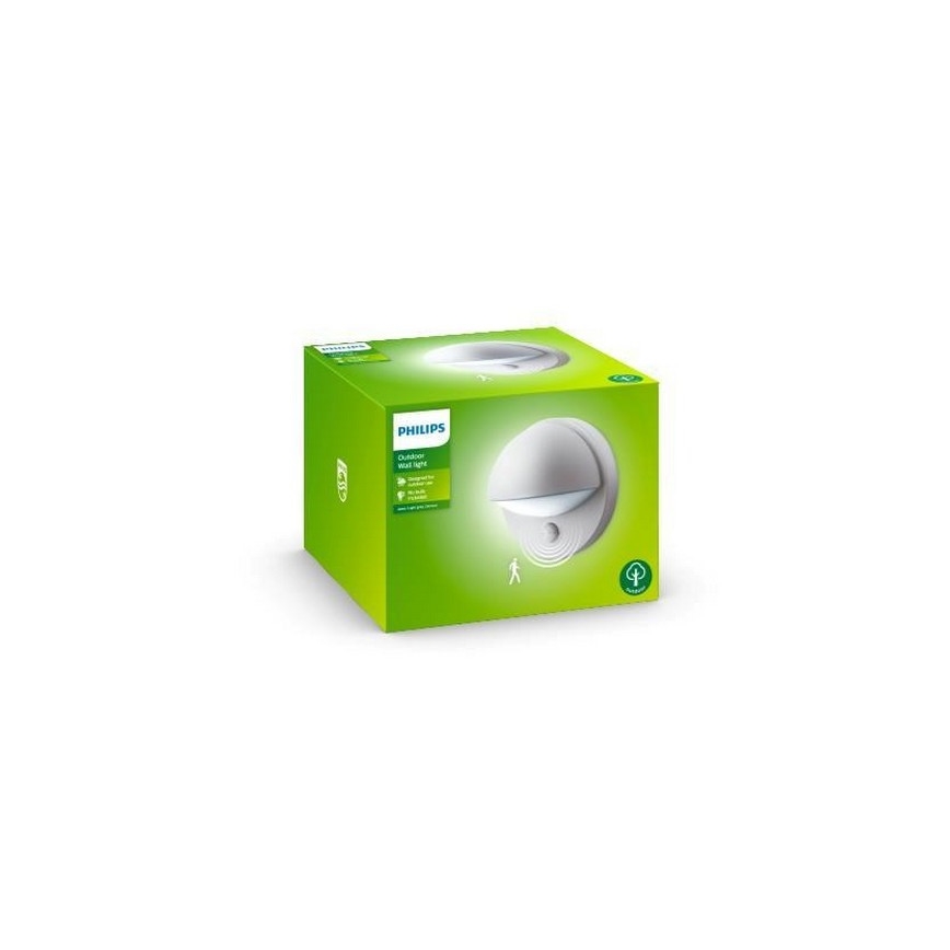 Philips - Lauko sieninis šviestuvas su jutikliu 1xE27/12W/230V IP44