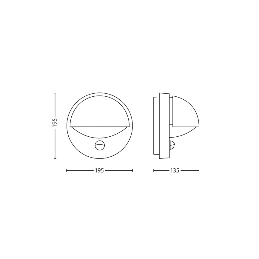 Philips - Lauko sieninis šviestuvas su jutikliu 1xE27/12W/230V IP44