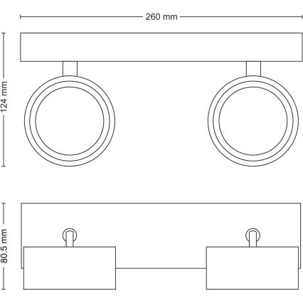 Philips - LED akcentinis šviestuvas 2xLED/5,5W/230V juoda