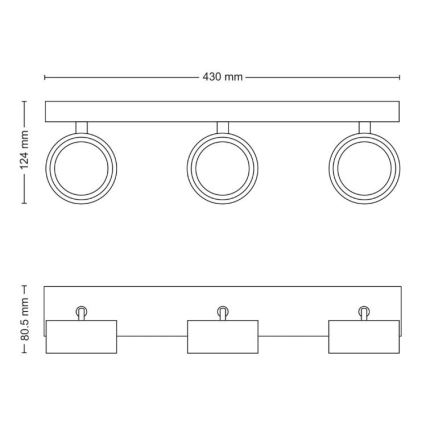 Philips - LED akcentinis šviestuvas 3xLED/5,5W/230V balta