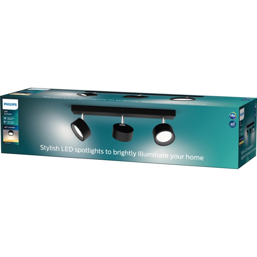 Philips - LED akcentinis šviestuvas 3xLED/5,5W/230V juoda