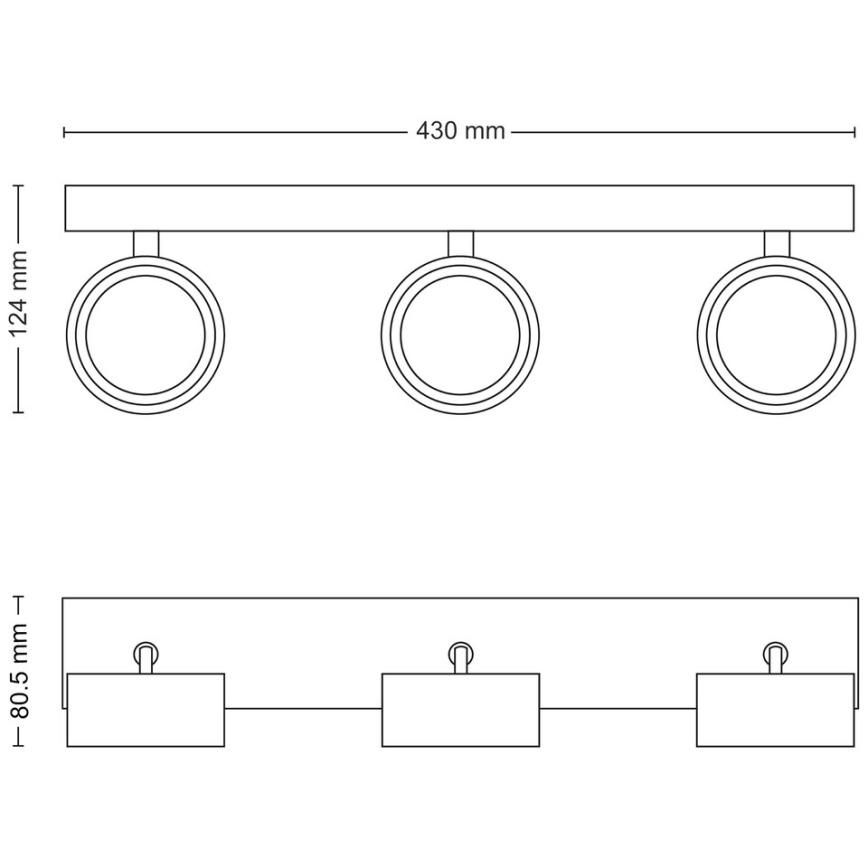 Philips - LED akcentinis šviestuvas 3xLED/5,5W/230V juoda