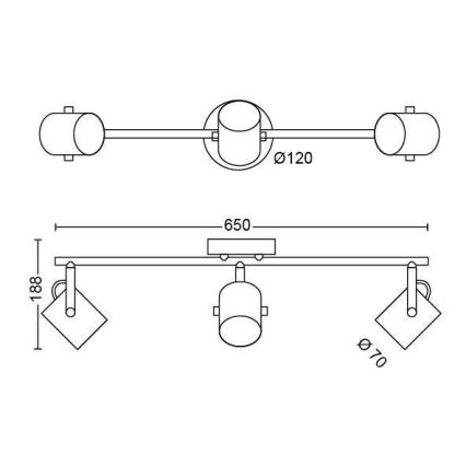 Philips - LED akcentinis šviestuvas SCENE SWITCH BYRE 3xLED/4,3W/230V 2200/2500/2700K