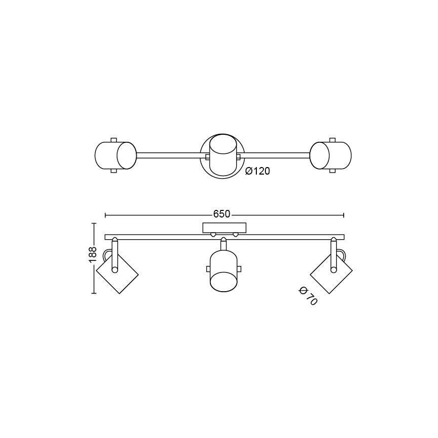 Philips - LED akcentinis šviestuvas SCENE SWITCH BYRE 3xLED/4,3W/230V 2200/2500/2700K