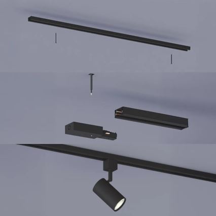 Philips - reguliuojamas LED taškinis šviestuvas EASYLINK bėgelių sistemoje 3xGU10/7W/230V 2200-2700K 1m juodas