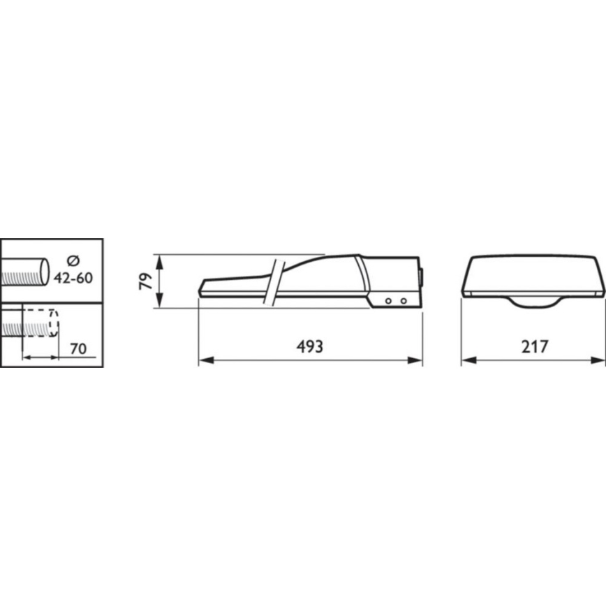 Philips BRP102 LED55/740 II DM 42-60A - LED gatvės šviestuvas CORELINE MALAGA LED/39W/230V IP65 4000K