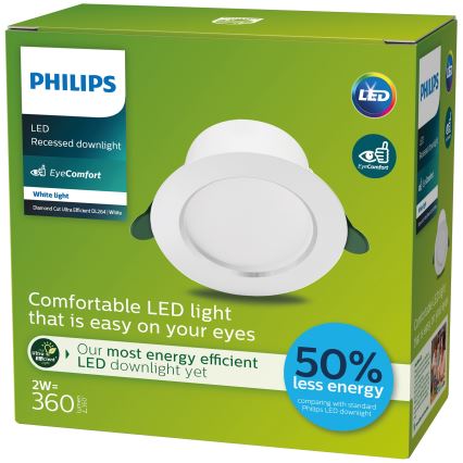 Philips - LED įleidžiamas lubinis šviestuvas LED/2W/230V 3000K