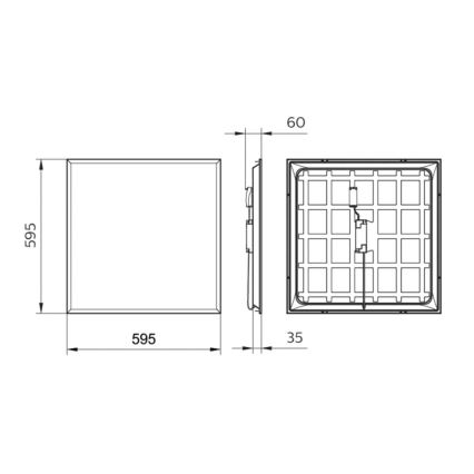 Philips - LED Įleidžiamas skydelis LEDINAIRE LED/34W/230V 60x60 cm 4000K