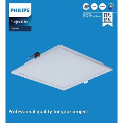 Philips - LED Įleidžiamas šviestuvas PROJECTLINE LED/15W/230V 29,5x29,5 cm