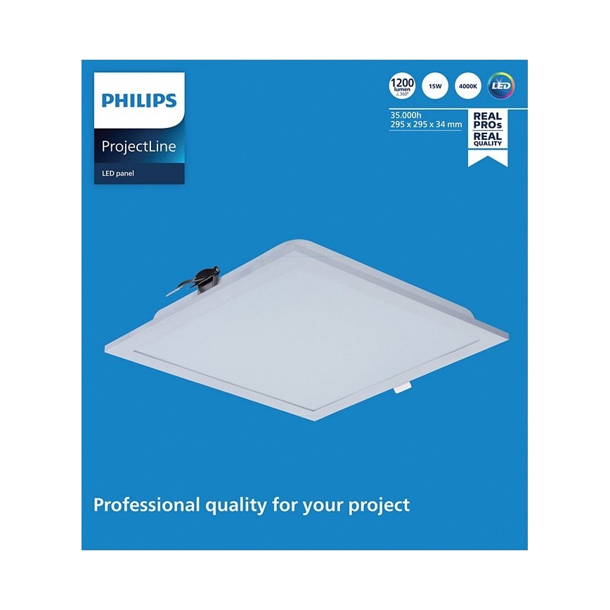 Philips - LED Įleidžiamas šviestuvas PROJECTLINE LED/15W/230V 29,5x29,5 cm
