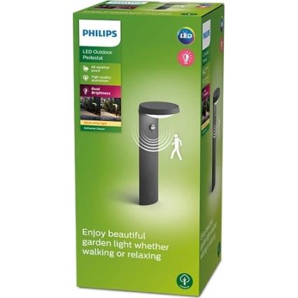 Philips – LED Lauko lempa su jutikliu LED/9W/230V 2700K IP44