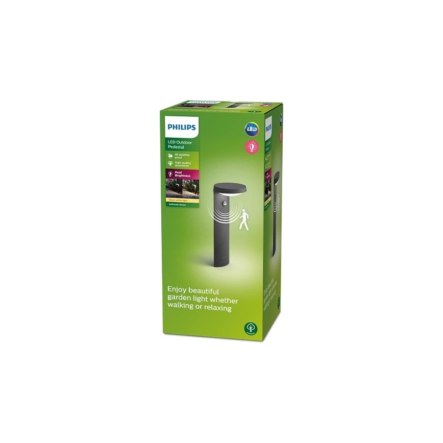 Philips – LED Lauko lempa su jutikliu LED/9W/230V 2700K IP44