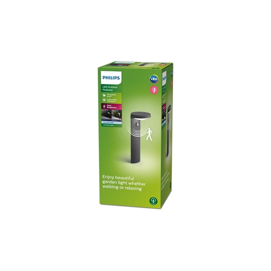 Philips – LED Lauko lempa su jutikliu LED/9W/230V 4000K IP44