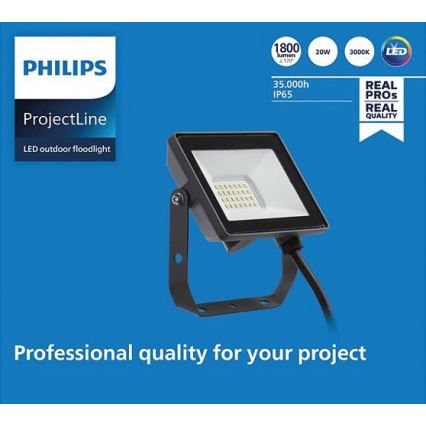 Philips - LED Lauko prožektorius PROJECTLINE LED/20W/230V IP65 3000K