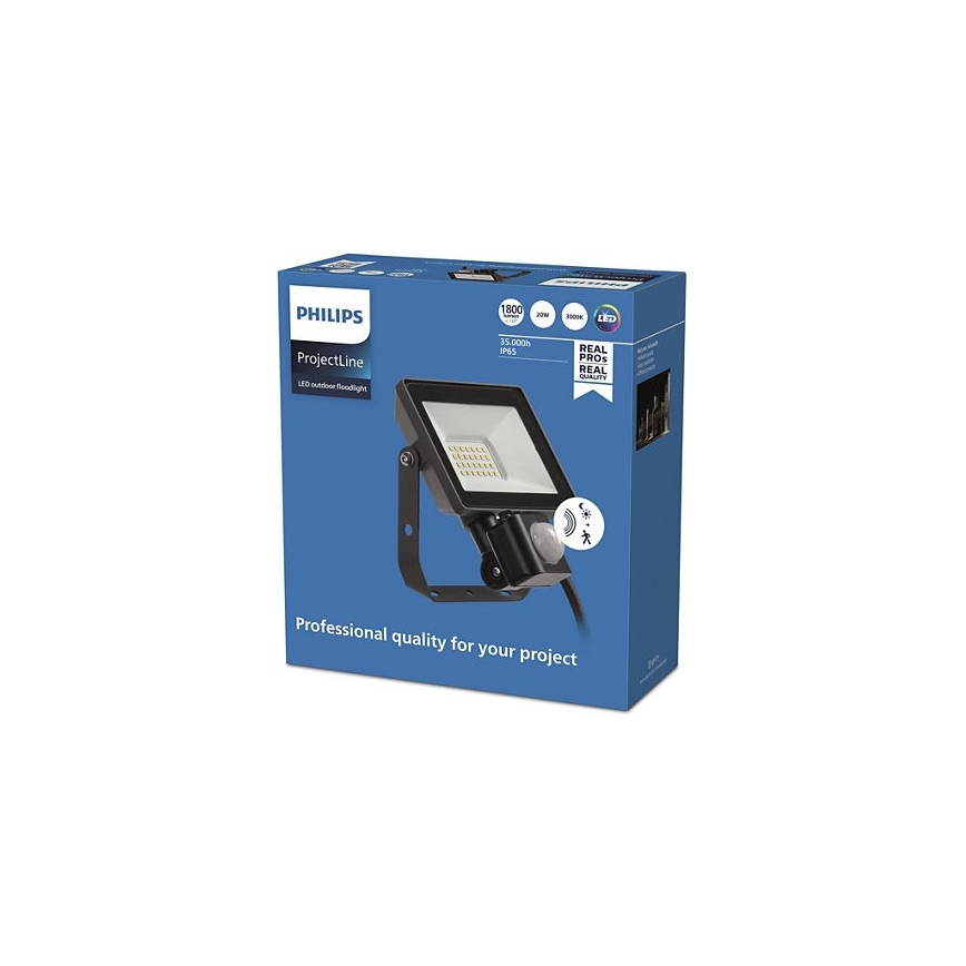 Philips – LED Lauko prožektorius su jutikliu PROJECTLINE LED/20W/230V IP65 3000K