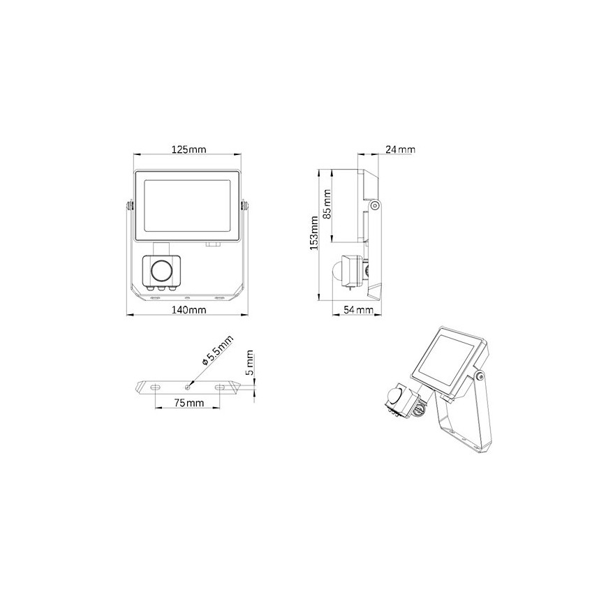 Philips – LED Lauko prožektorius su jutikliu PROJECTLINE LED/20W/230V IP65 3000K