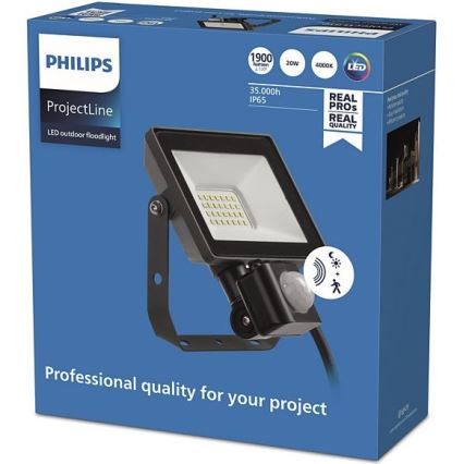 Philips - LED Lauko prožektorius su jutikliu PROJECTLINE LED/20W/230V IP65 4000K