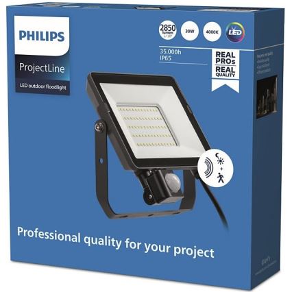 Philips - LED Lauko prožektorius su jutikliu PROJECTLINE LED/30W/230V IP65 4000K