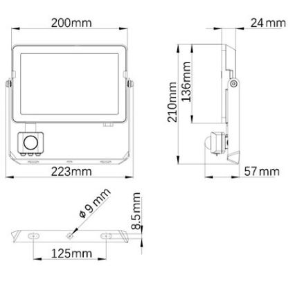 Philips – LED Lauko prožektorius su jutikliu PROJECTLINE LED/50W/230V IP65 3000K