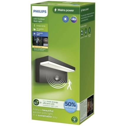 Philips - LED Lauko sieninis šviestuvas su jutikliu BUSTAN LED/3,8W/230V 2700K IP44