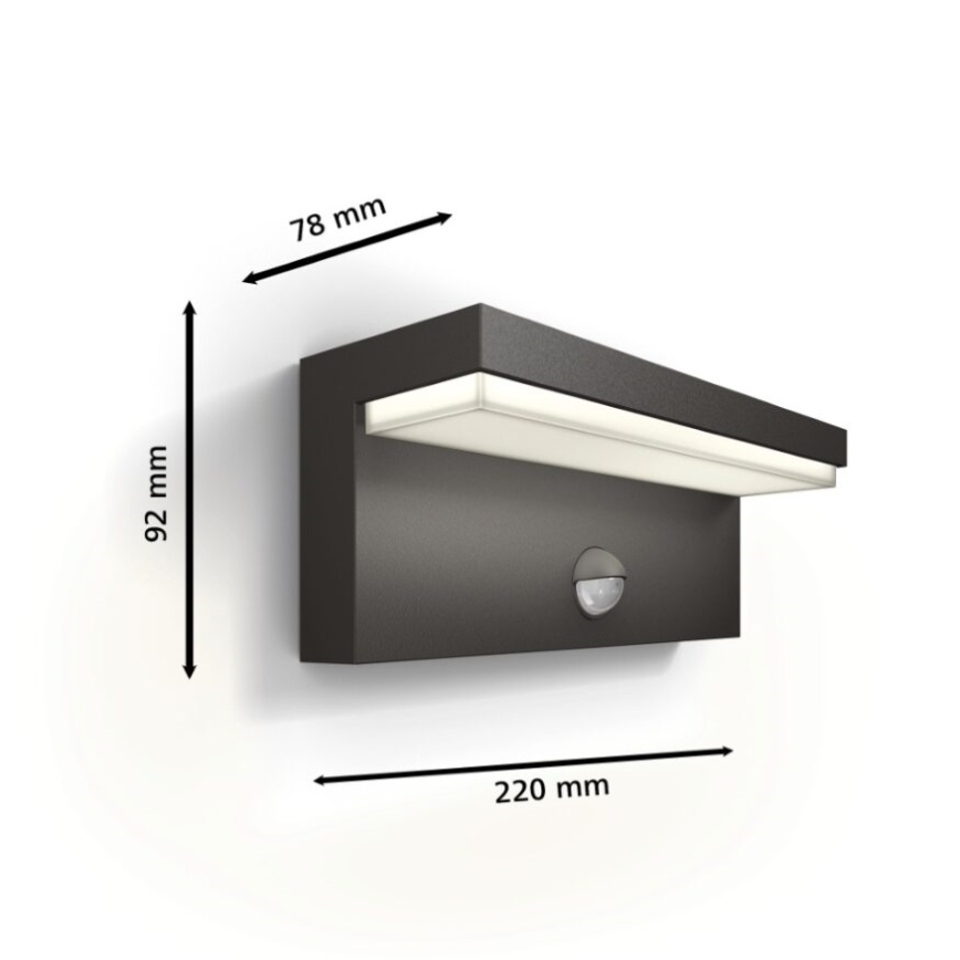 Philips - LED Lauko sieninis šviestuvas su jutikliu BUSTAN LED/3,8W/230V 2700K IP44