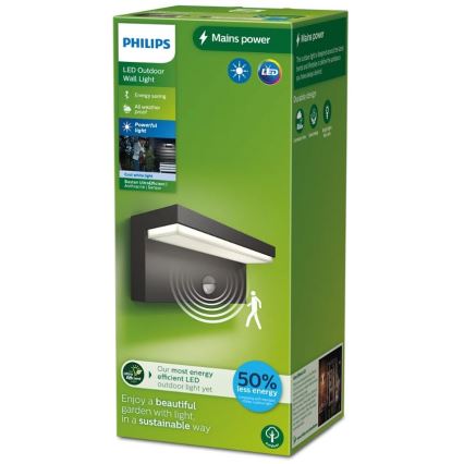 Philips - LED Lauko sieninis šviestuvas su jutikliu BUSTAN LED/3,8W/230V 4000K IP44