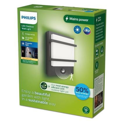 Philips - LED Lauko sieninis šviestuvas su jutikliu PETRONIA LED/3,8W/230V IP44