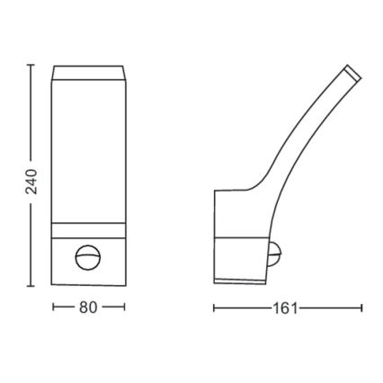 Philips-LED Lauko sieninis šviestuvas su jutikliu LED/12W/230V 2700K IP44