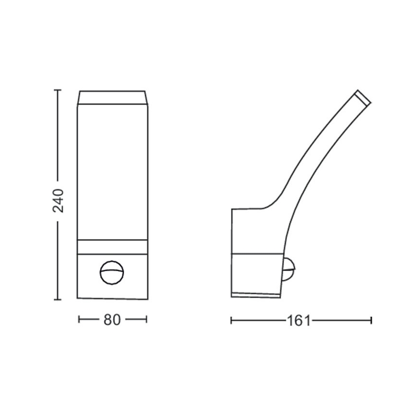 Philips-LED Lauko sieninis šviestuvas su jutikliu LED/12W/230V 2700K IP44
