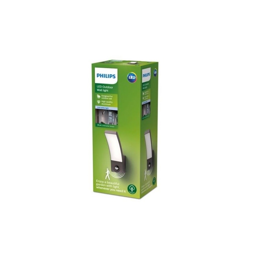 Philips-LED Lauko sieninis šviestuvas su jutikliu LED/12W/230V 4000K IP44