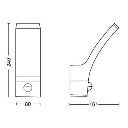 Philips - LED Lauko sieninis šviestuvas su jutikliu SPLAY LED/3,8W/230V IP44